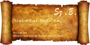 Szalontai Beáta névjegykártya