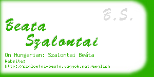 beata szalontai business card